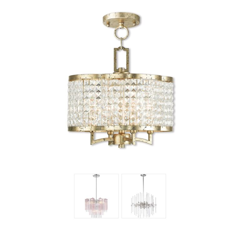 Livex Lighting Grammercy Steel Mini Chandelier with Crystals