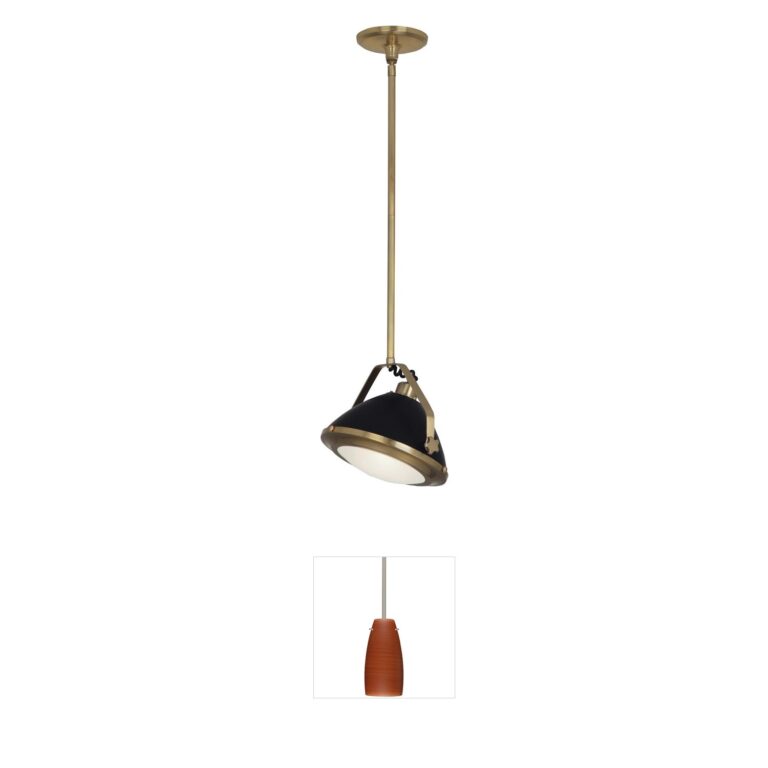 Robert Abbey Apollo Antique Brass & Matte Black Pendant
