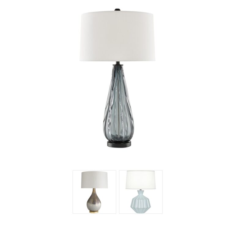 Currey & Company Nightcap Blue-Gray Glass & Metal Table Lamp