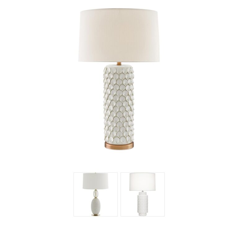 Currey & Company Calla Lily Cream Ceramic Table Lamp