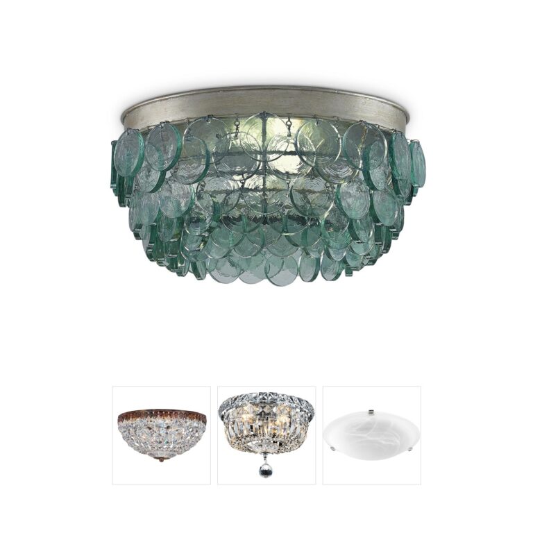 Currey & Company Braithwell Silver Leaf Flush Mount