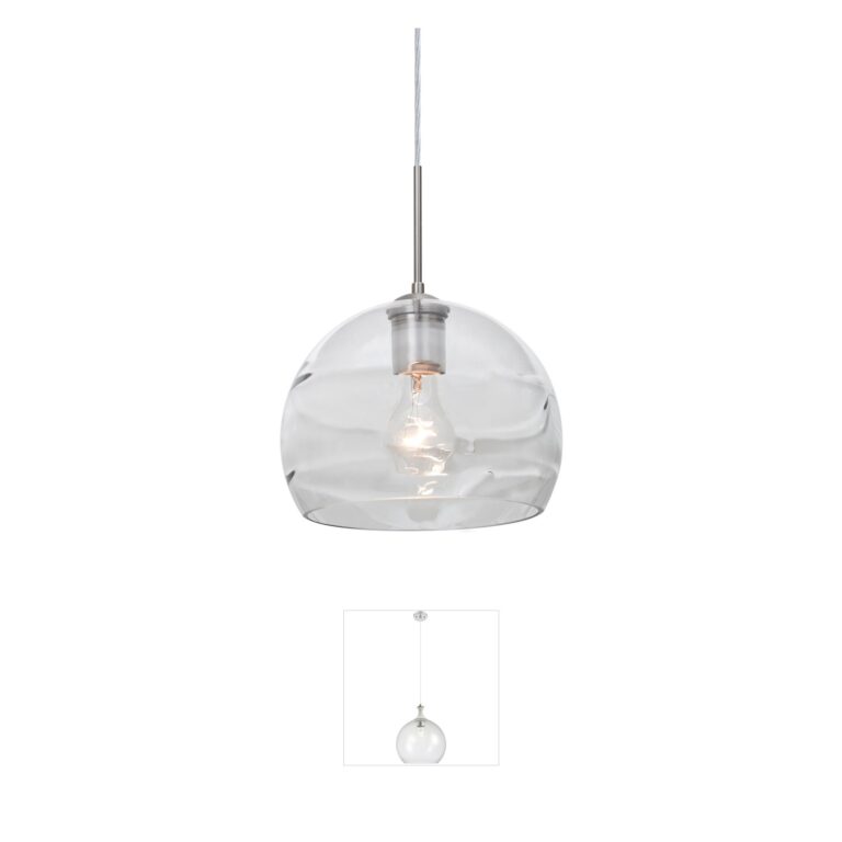 Besa Lighting Spirit 8 Clear Glass Satin Nickel Pendant