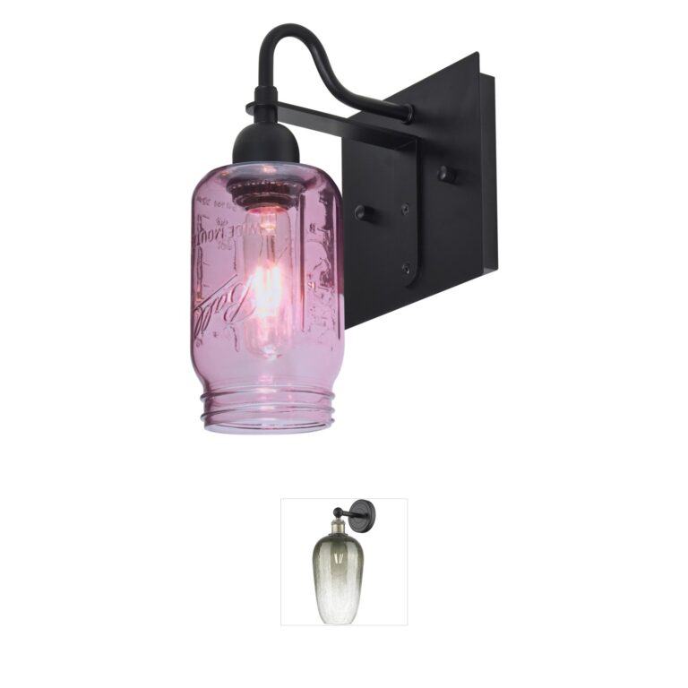 Besa Lighting Milo 4 Black Aluminum Wall Sconce with Purple Glass