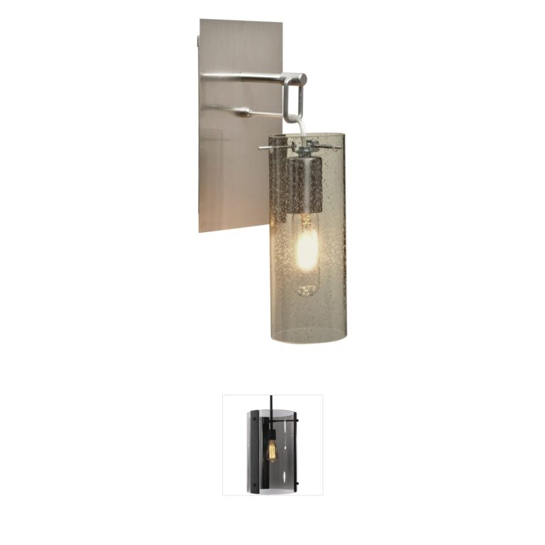 Besa Lighting Juni 10 Satin Nickel Pendant with Latte Bubble Glass