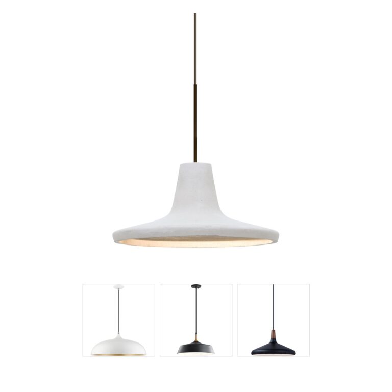 Besa Lighting Modus White Concrete Pendant in Bronze