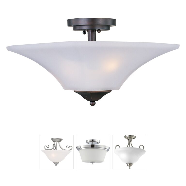 Maxim Lighting Aurora Collection Frosted Glass Semi-Flush Mount