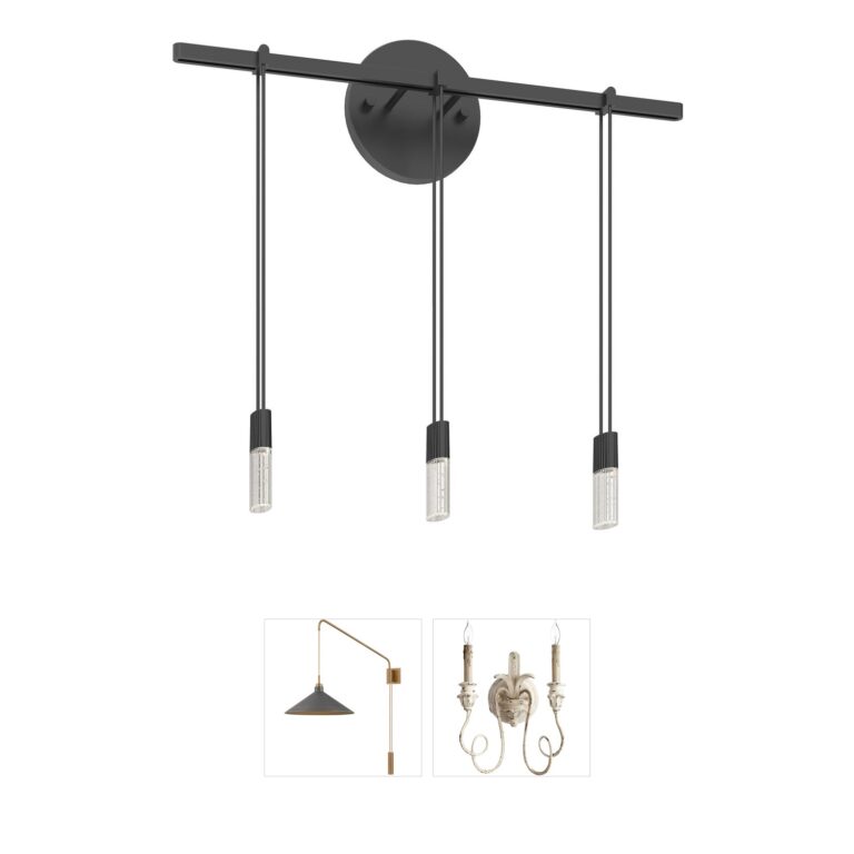 Sonneman Suspenders 18" Satin Black LED Wall Sconce