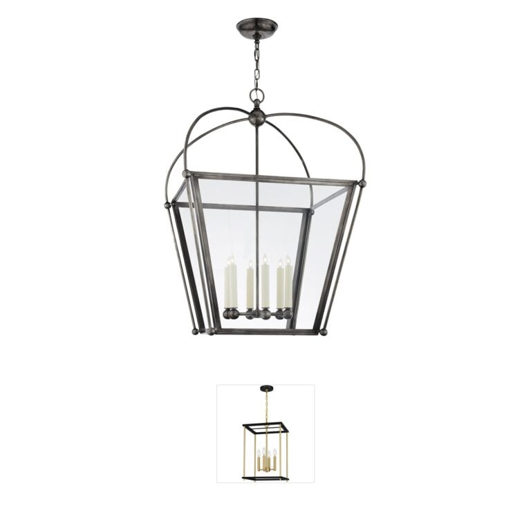 Visual Comfort Signature Collection Chapman & Myers Riverside Bronze Square Lantern