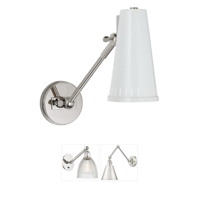 Visual Comfort Signature Collection Thomas O'Brien Antonio Adjustable Sconce in Polished Nickel