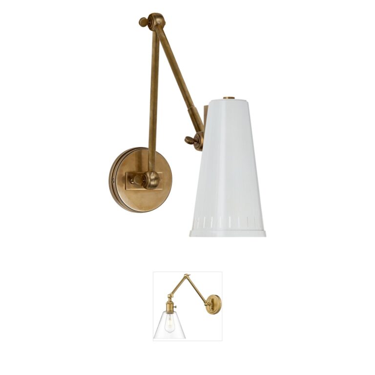Visual Comfort Signature Collection Thomas O'Brien Antonio Adjustable Two-Arm Wall Sconce