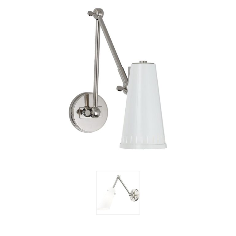 Visual Comfort Signature Collection Thomas O'Brien Antonio Polished Nickel Adjustable Wall Sconce