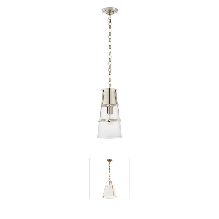 Visual Comfort Signature Collection Thomas O'Brien Robinson Polished Nickel Pendant