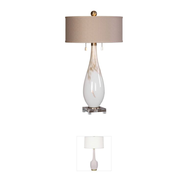 Uttermost Cardoni Brushed Brass & Crystal Table Lamp
