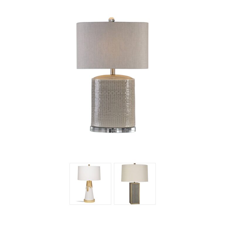 Uttermost Modica Taupe Ceramic Table Lamp with Crystal Accents