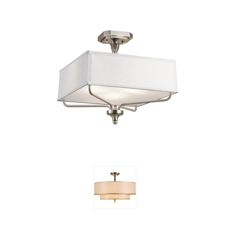 Kichler Arlo 15" Classic Pewter Semi-Flush Mount