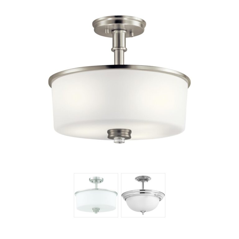 Kichler Joelson Brushed Nickel Semi-Flush with Etched Glass