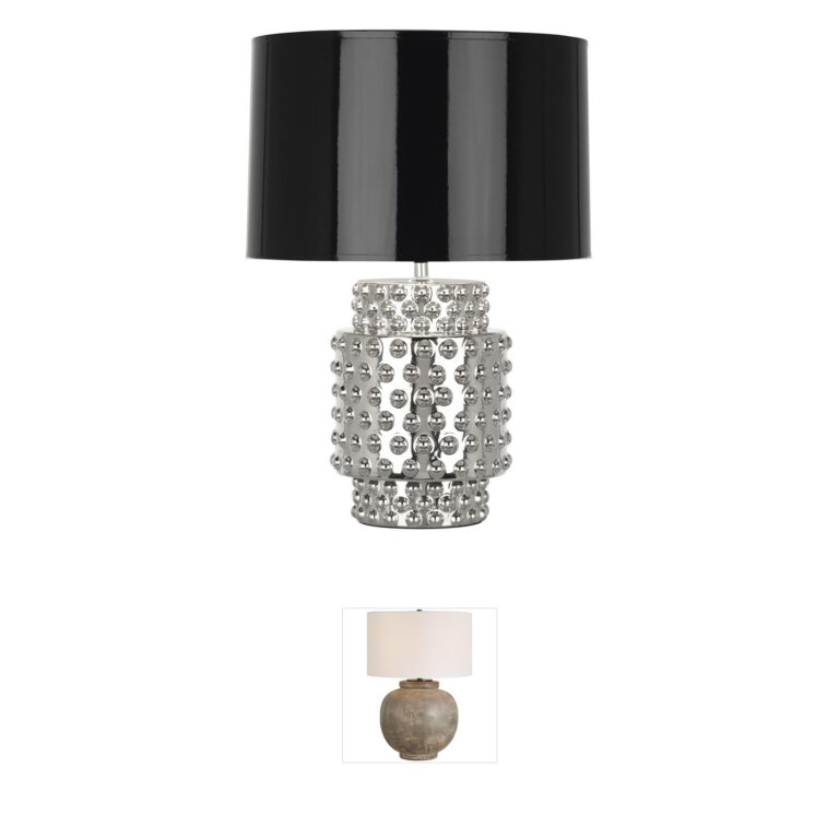 Robert Abbey Small Dolly Nickel Metallic Textured Ceramic Accent Lamp