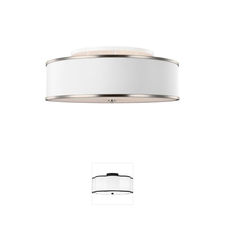 Visual Comfort Studio Collection Sean Lavin Lennon Satin Nickel Semi-Flush Mount