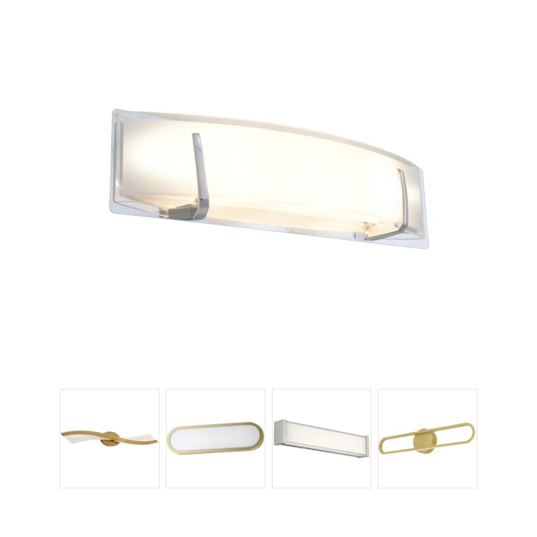 DVI Lighting Hyperion Chrome Half Opal LED Vanity Light