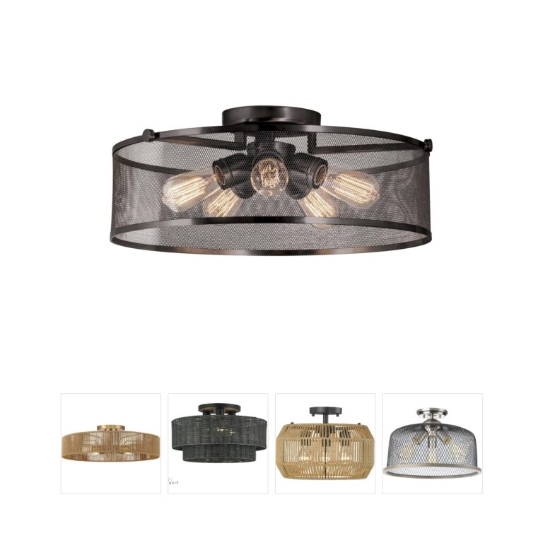 DVI Lighting Gastown Graphite Net Semi-Flush Mount