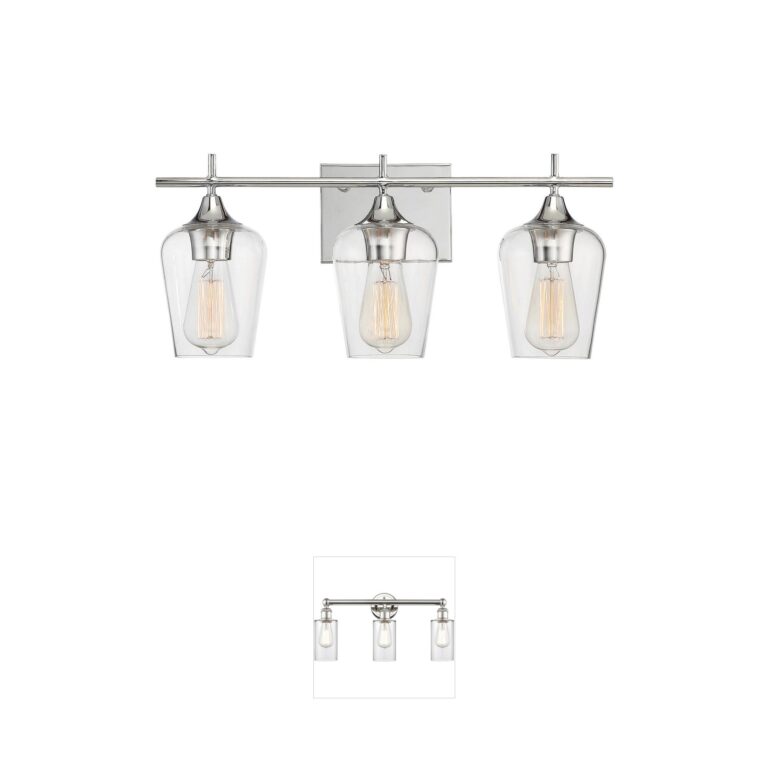 Savoy House Octave 3-Light Polished Chrome Vanity Light with Clear Glass