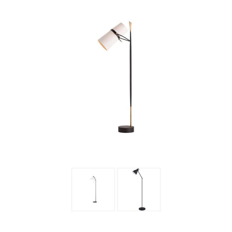 Arteriors Yasmin Iron Floor Lamp with Linen Shade