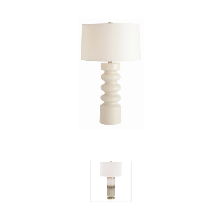 Arteriors Wheaton White Crackle Porcelain Table Lamp