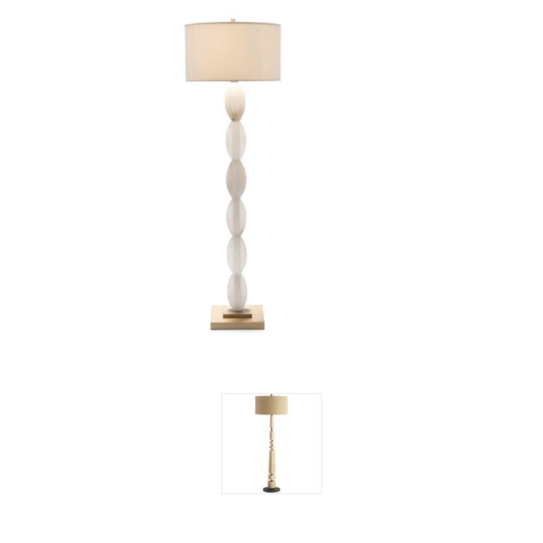 John-Richard Crisscross 68.5" Stacked Alabaster Floor Lamp