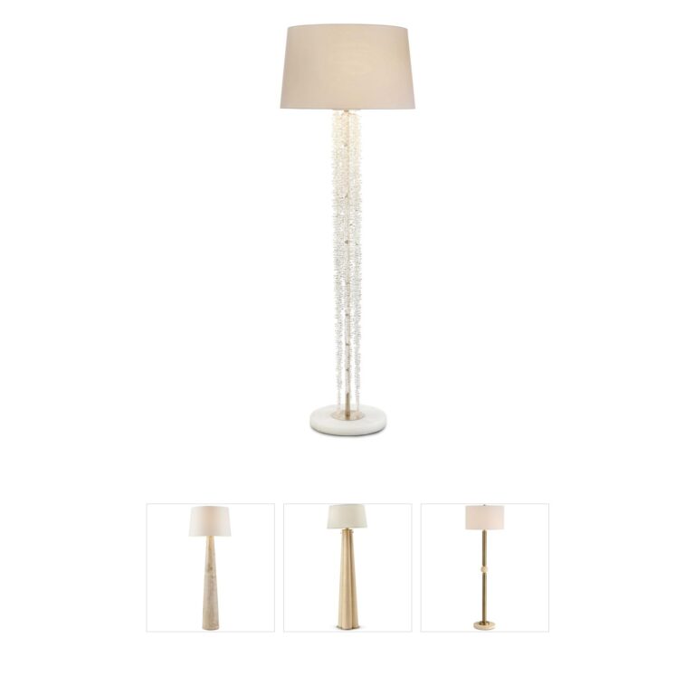 John-Richard Cascading Crystal Waterfall Antique Silver Floor Lamp