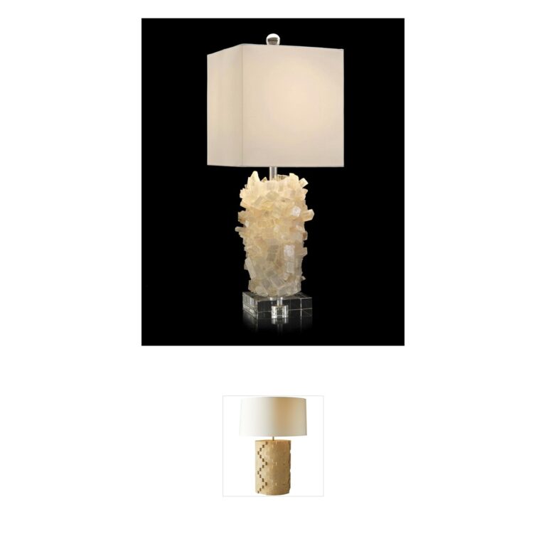 John-Richard Leah Tiered Calcite Table Lamp in Lemon and Nickel