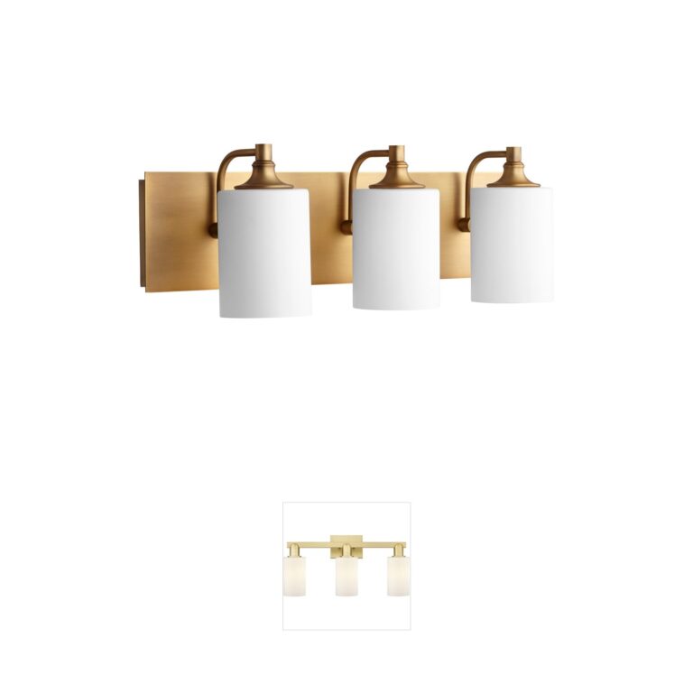 Quorum Celeste Aged Brass 3-Light Vanity Light