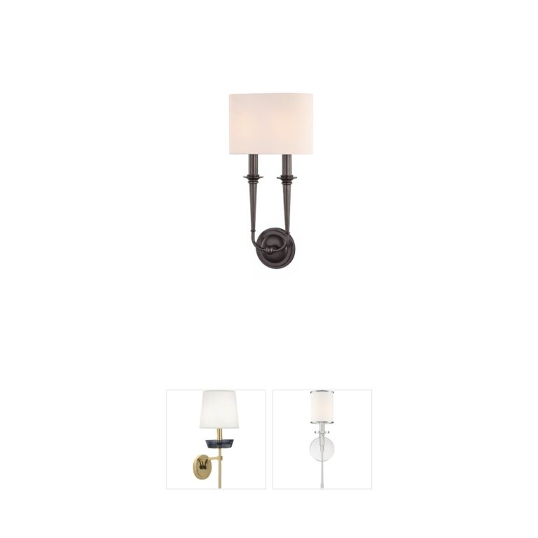 Hudson Valley Lourdes Old Bronze & Linen Wall Sconce
