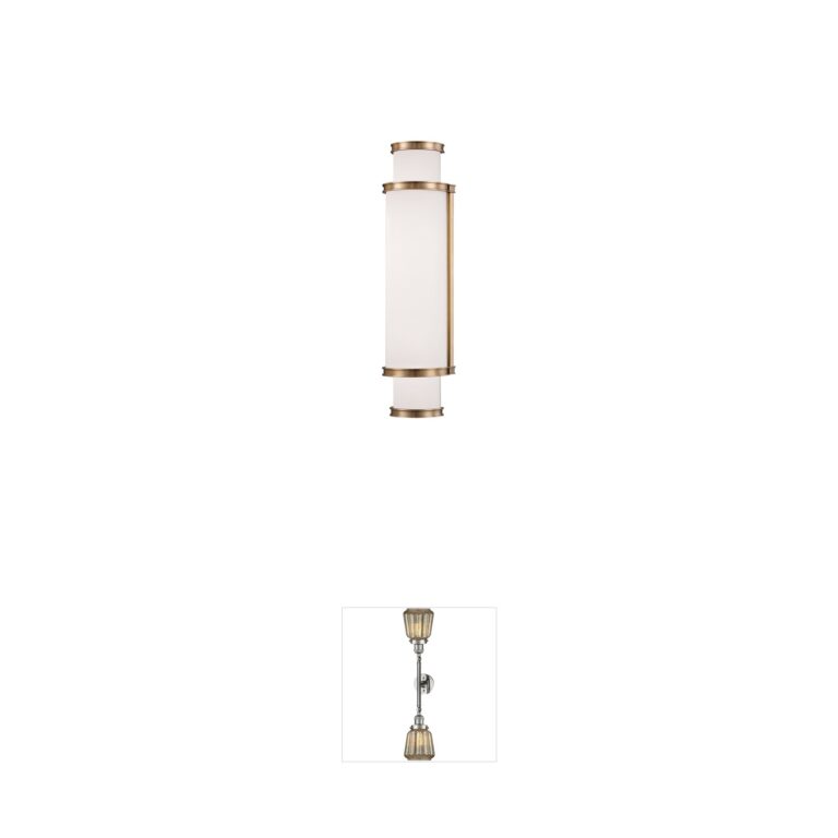 Hudson Valley Malcolm Aged Brass & White Glass Vanity Light