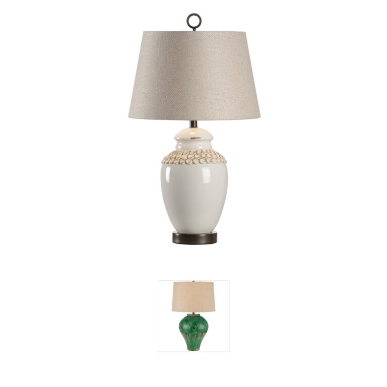 Wildwood Vietri Hand Sculpted Ceramic Table Lamp in Aged Cream