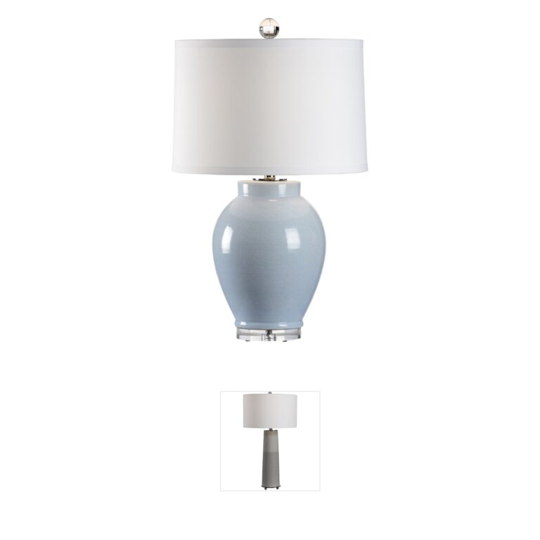 Wildwood Vietri Hand Sculpted Cloud Blue Ceramic Table Lamp