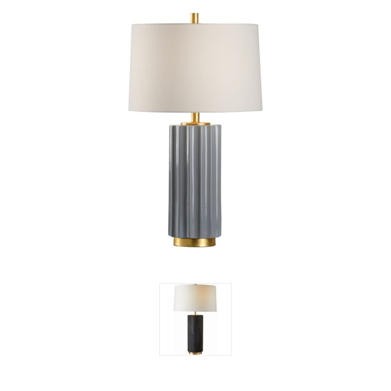 Wildwood MarketPlace Slate Gray Crackle Glaze Ceramic Table Lamp