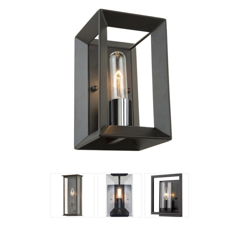Artcraft Vineyard Black and Chrome Cage Wall Sconce
