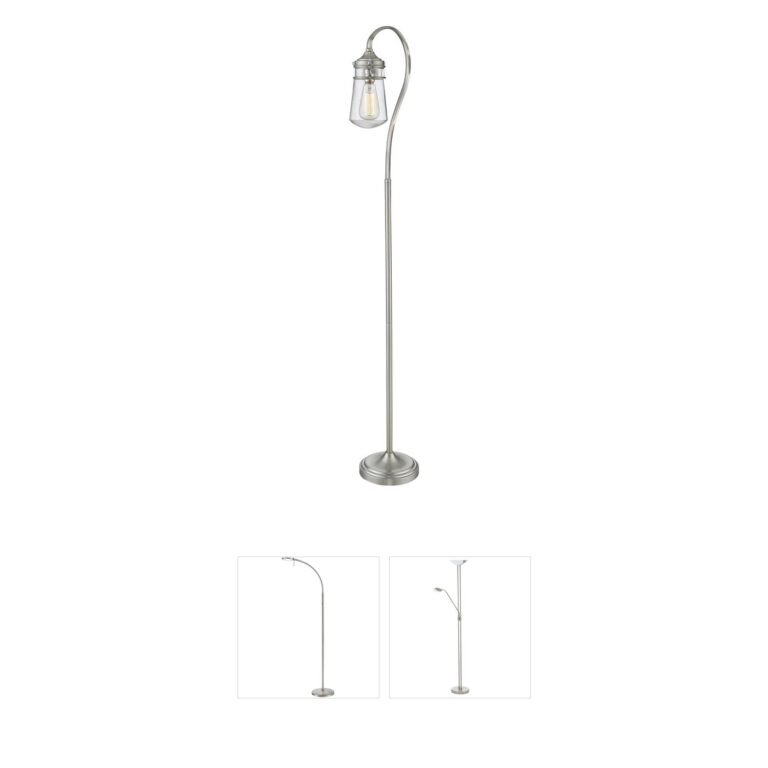 Z-Lite Celeste Brushed Nickel Floor Lamp with Seedy Glass