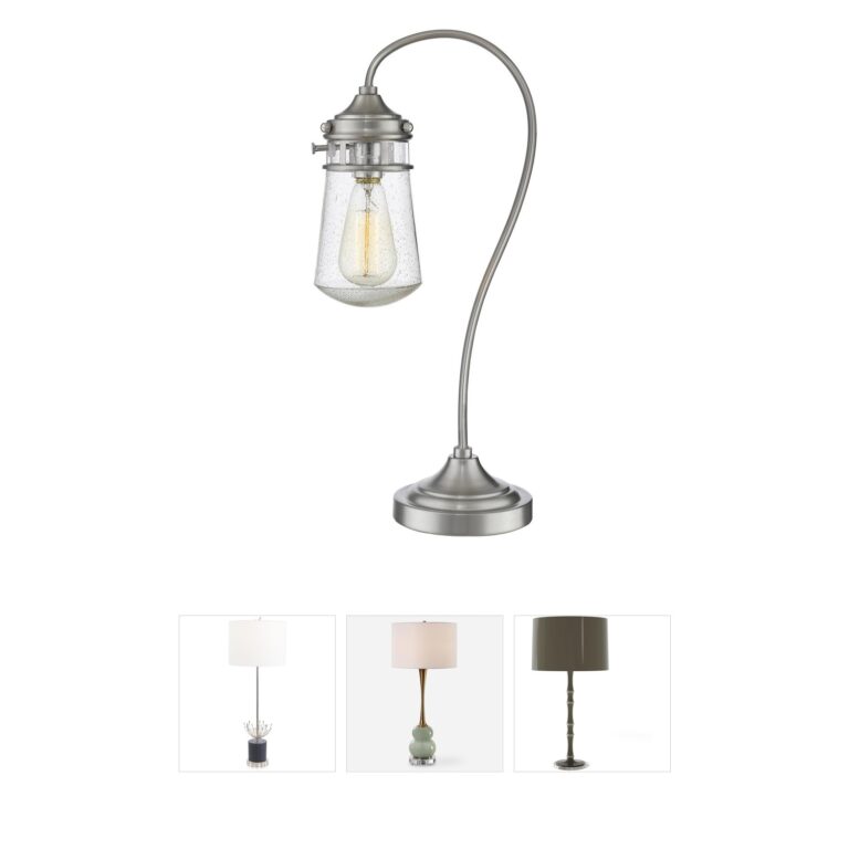 Z-Lite Celeste Brushed Nickel Table Lamp with Seedy Glass Shade