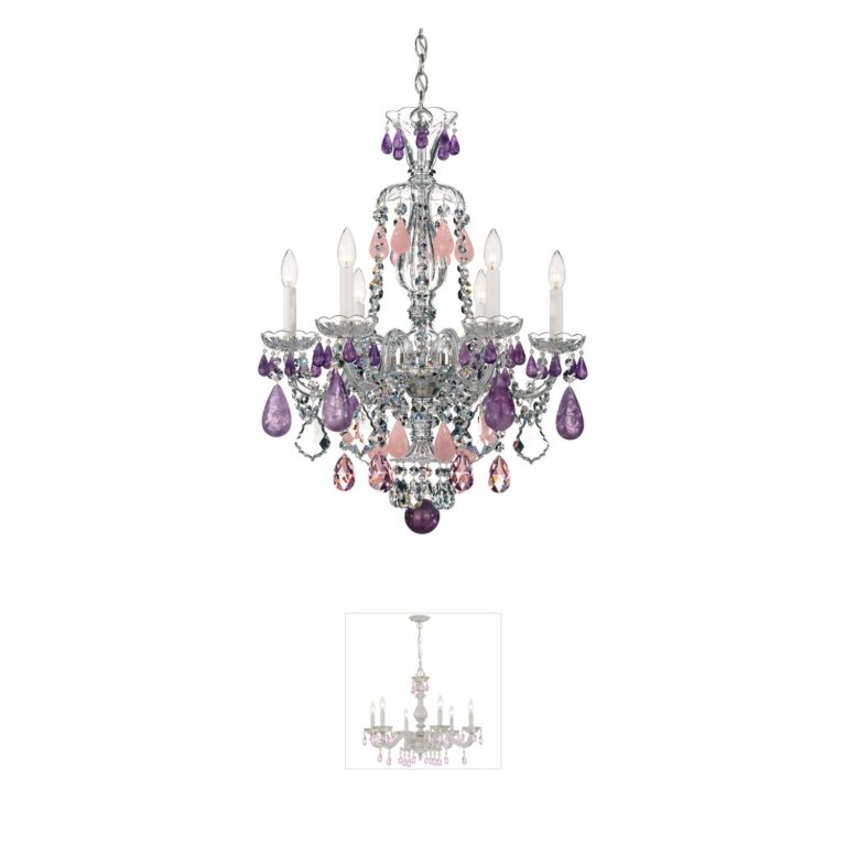 Schonbek Hamilton Rock Crystal Silver Chandelier