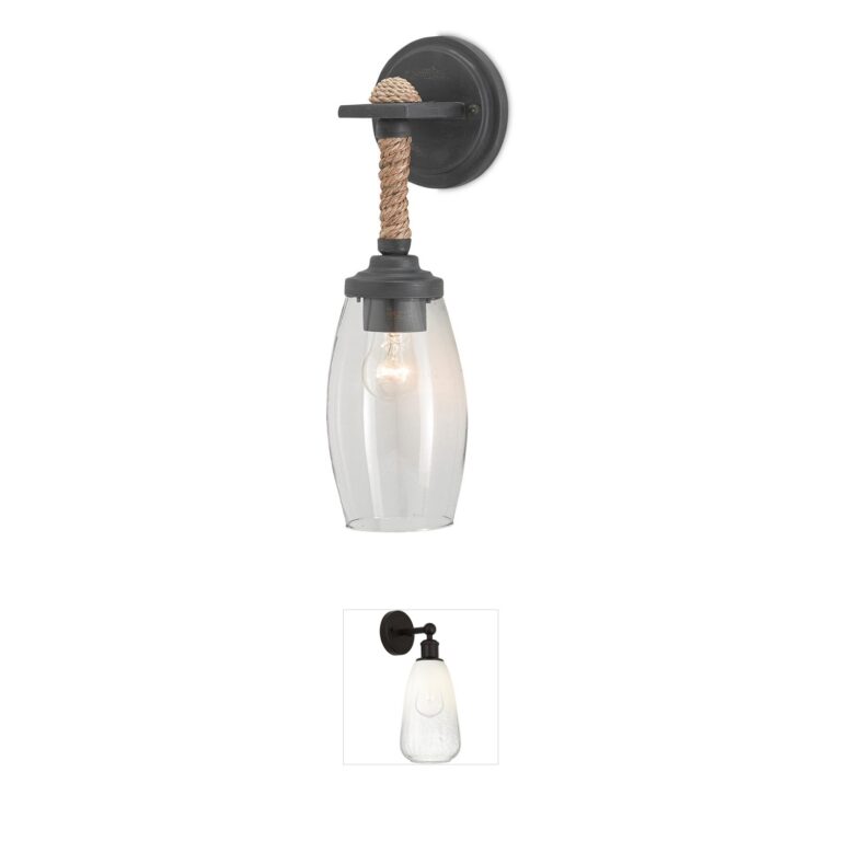 Currey & Company Hightider Abaca Rope and Recycled Glass Wall Sconce