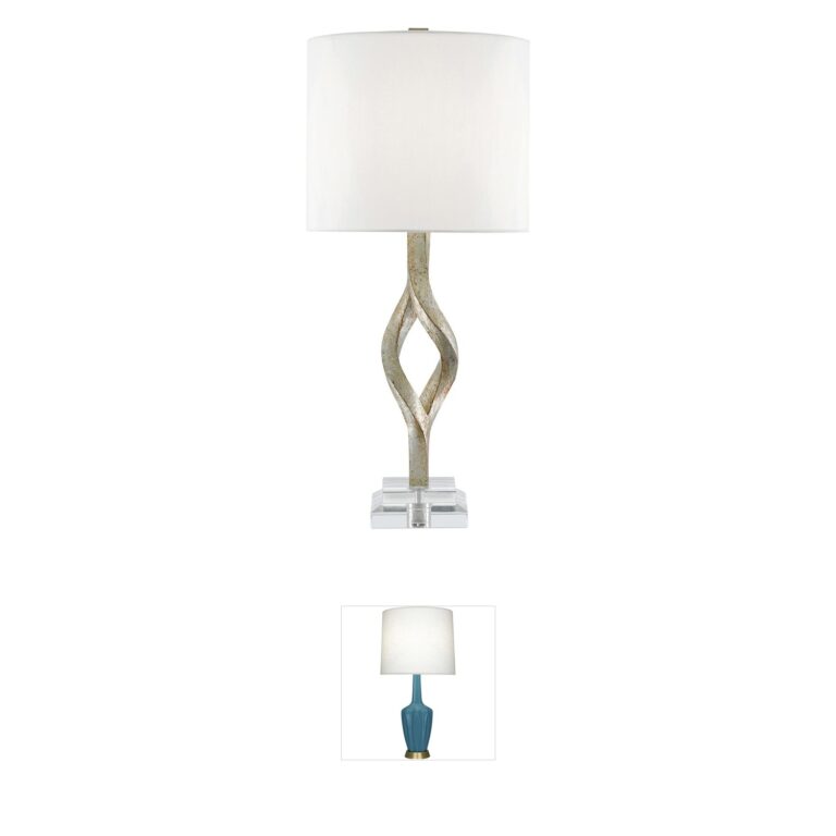Currey & Company Elyx Chinois Silver Leaf Composite Table Lamp