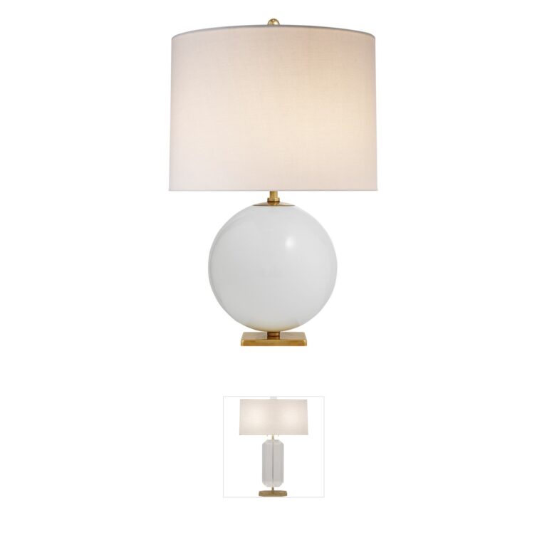 Visual Comfort Signature Collection kate spade new york Elsie Cream Linen Table Lamp