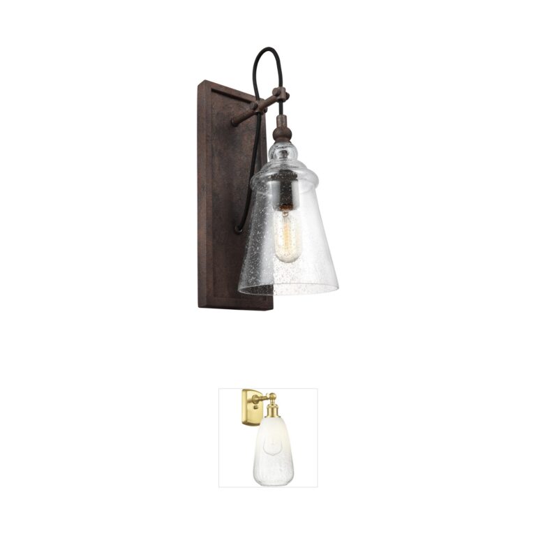 Generation Lighting Loras Steel Wall Sconce with Clear Seeded Glass