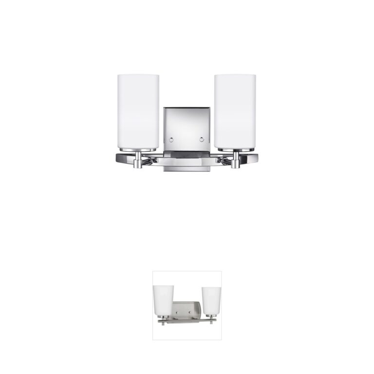 Generation Lighting Alturas 2-Light Chrome Vanity Light with Etched White Glass