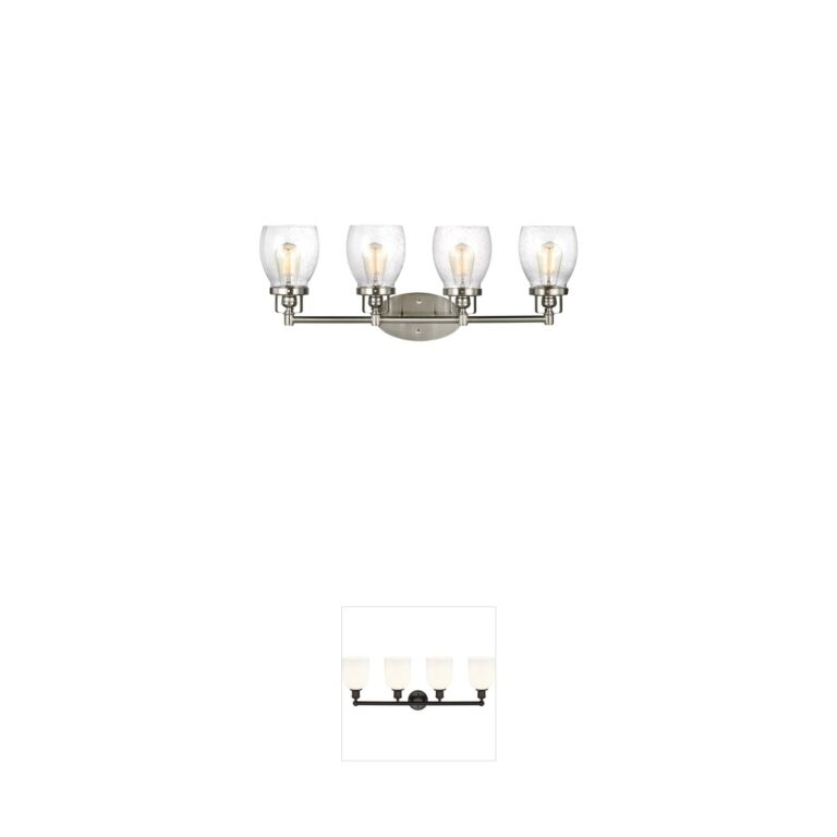 Generation Lighting Belton Brushed Nickel Steel Vanity Light with Clear Seeded Glass