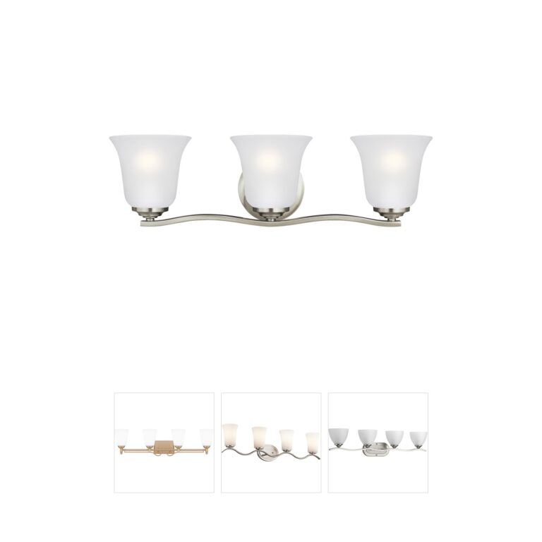 Generation Lighting Emmons Brushed Nickel Steel 3-Light Bath Vanity