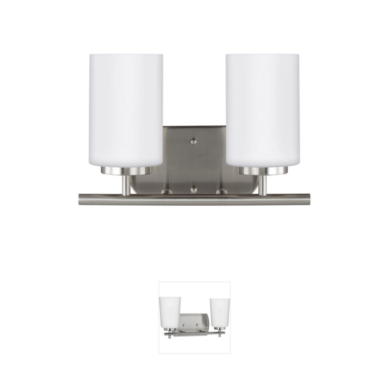 Generation Lighting Oslo Two-Light Brushed Nickel Steel Bath Sconce