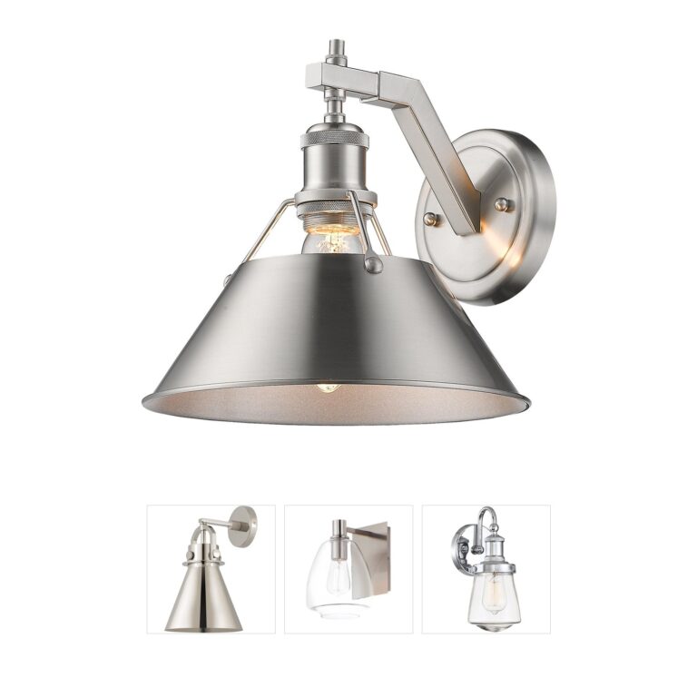 Golden Lighting Yep Orwell 1-Light Pewter Industrial Wall Sconce