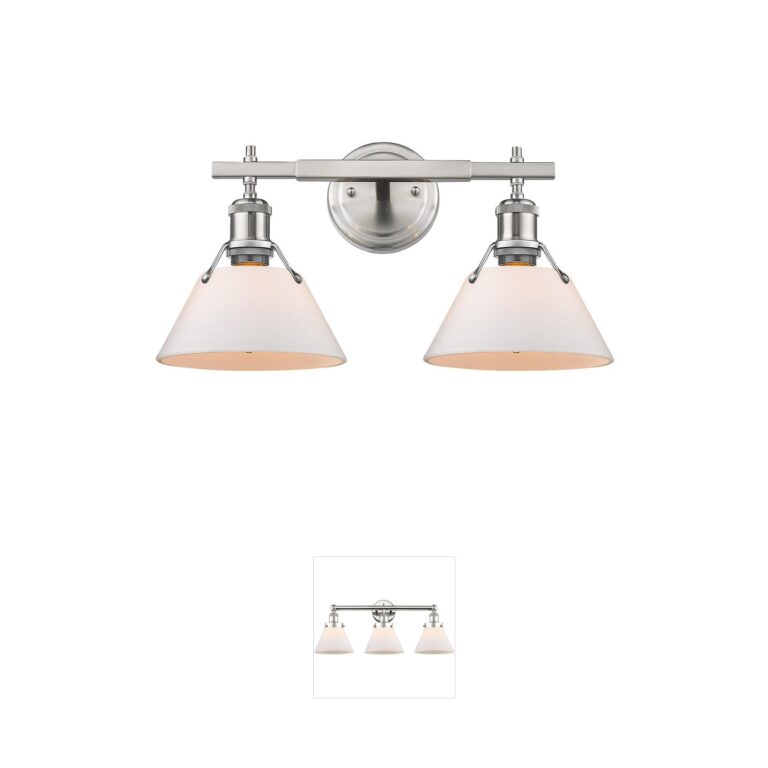 Golden Lighting Yep Orwell 2-Light Pewter Vanity with Opal Glass